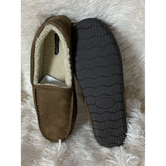 Men’s Slippers Size XXL 13 Douglas Weekender Moccasin With Memory Foam Tan - Picture 4 of 12